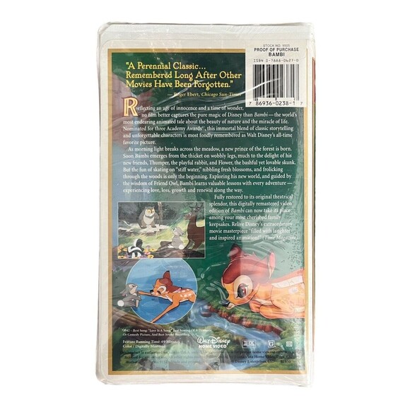 SEALED VHS Bambi: 55th Anniversary Disney's Masterpiece Collection LTD Edition - Picture 2 of 2